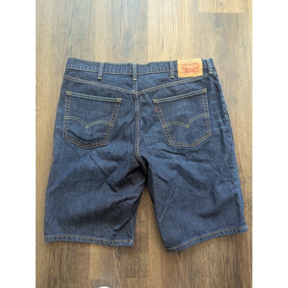 Levis‎ Shorts Mens 40 Blue 541 Dark Wash High Rise Long Inseam Work Summer Denim - Picture 5 of 12